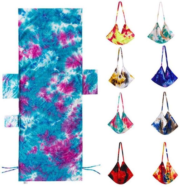 

tie-dye beach chair cover lazy thick towel absorbent lounge pockets quick-drying swimming with side pool g5v7 covers