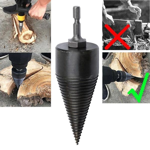

professional drill bits firewood cutting power tool bit wood splitter screw cones splitting 32/42mm for electric