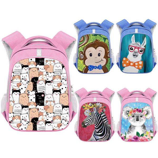 

school bags cartoon animal zebra monkey koala alpaca children for boy girls kindergarten backpack kid toddler bag kawaii bookbag