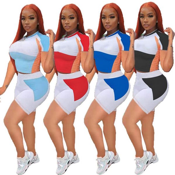 

women t-shirt shorts summer yoga clothes two piece tracksuits short sleeve jogging suits designer outfits street fashion sweatsuits casual b, Gray