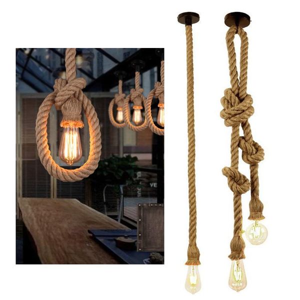 

rope chandelier retro industrial style personality creative cafe bar restaurant country lamp interior pendant lamps