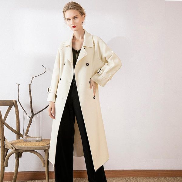 

women's wool & blends 2021 lfg 1-24 korean coats women coat cashmere fall, Black