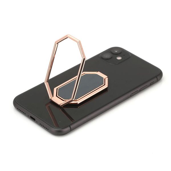 

cell phone mounts & holders 1pc folding metal holder universal adjustable creativity double ring buckle design stand deskin car magnetic