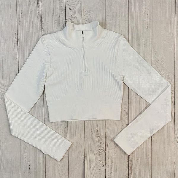 

yoga outfit seamless zipper long sleeve crop women sports wear shirts running fitness workout clothing