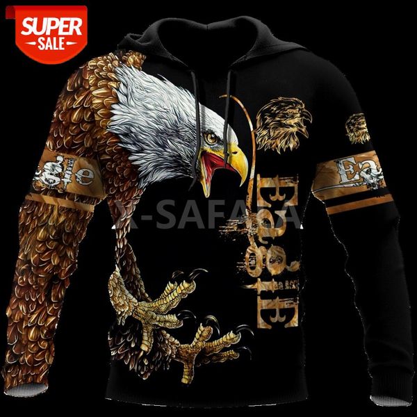 

eagle king of sky animal 3d all print size xs-7xl hoodie man women harajuku outwear zipper pullover sweatshirt casual #z70y, Black