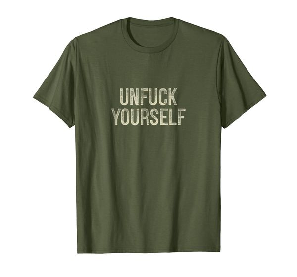 

unfuck yourself - vintage style t-shirt, White;black