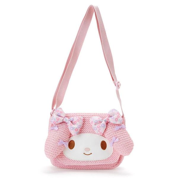 

evening bags fashionable knitting series cute my melody travel cartoon crossbody messenger bag straw woven for women 2021