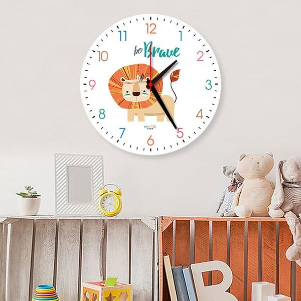 

wall clocks cartoon lion clock living room nordic children's mute cute personality creative atmosphere ins bedroom