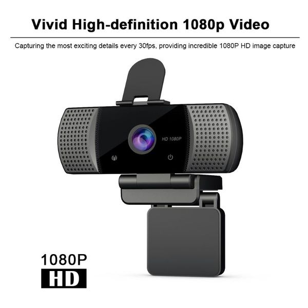 

webcams usb webcam 1080p hd wide angle usb2.0 drive-web cam stereo noise reduction with mic for online teching meeting