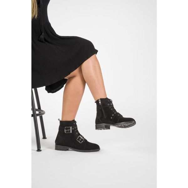 

boots women's artificial leather boots, shoes - made in turkey, Black