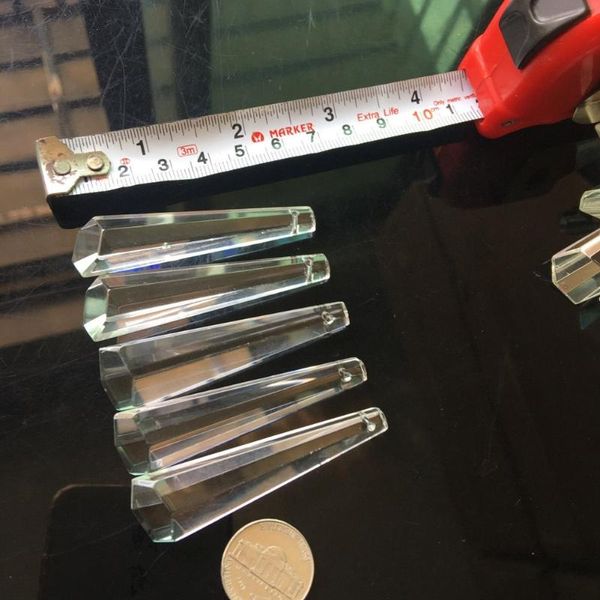 

chandelier crystal 5pc hexagon drop glass icicle prism feng shui pendant 63mm 2.5in