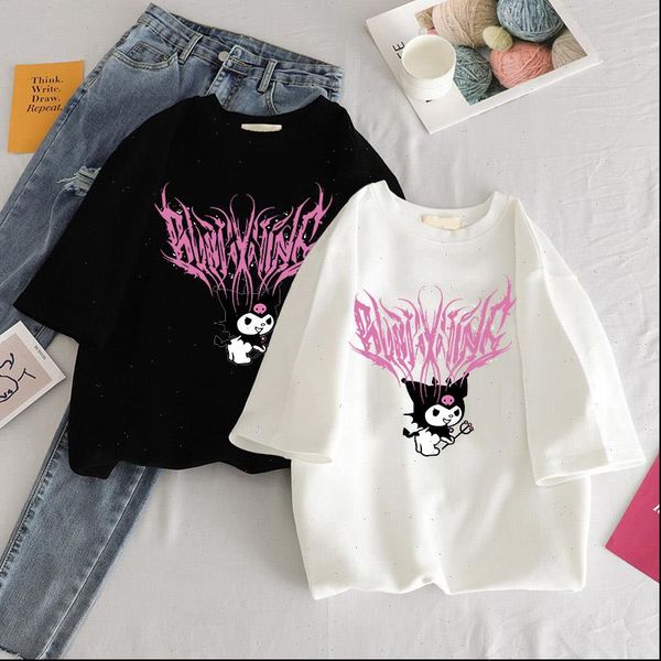 

y2k street aesthetic bratz rap womens t shirt hip hop rock harajuku gothic, White