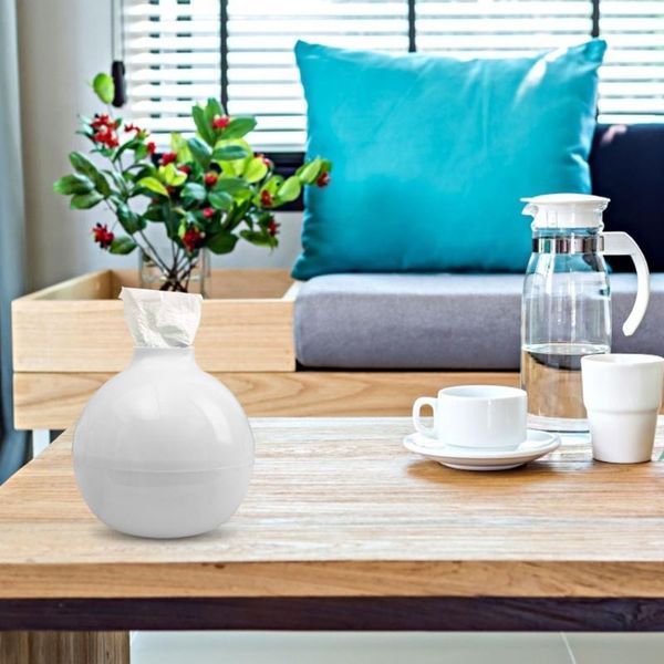 

round tissue storage box solid color case creative boxes roll paper holder plastic decoration organizer & napkins