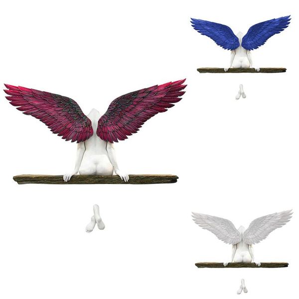 

Angel Wings Art Sculptures-Floating Shelves Wall Sculpture Aesthetic Ornaments For Home Decorations Novelty Items