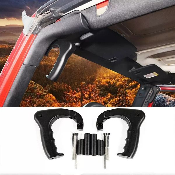 

front grab handles for 2007-2017 jeep wrangler jk jku 2 & 4 door, black
