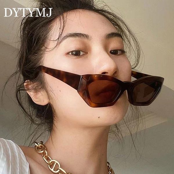 

sunglasses dytymj cat eye women 2021 luxury designer polygon sun glasses small cateye lentes de sol mujer, White;black