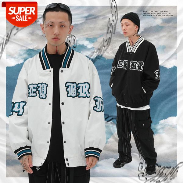 

embroidered american retro street style baseball uniform jacket men's niche #7h5w, Black;brown