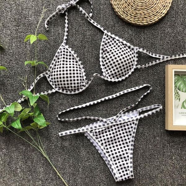 

women's swimwear 2021 bikini striped women swimsuit push up set summer low waisted bathing suit plus size, White;black