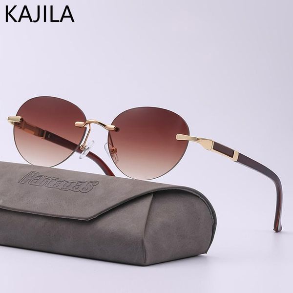 

sunglasses round rimless women 2021 frameless sun glasses for men with the box vintage ladies sunglass zonnebril, White;black