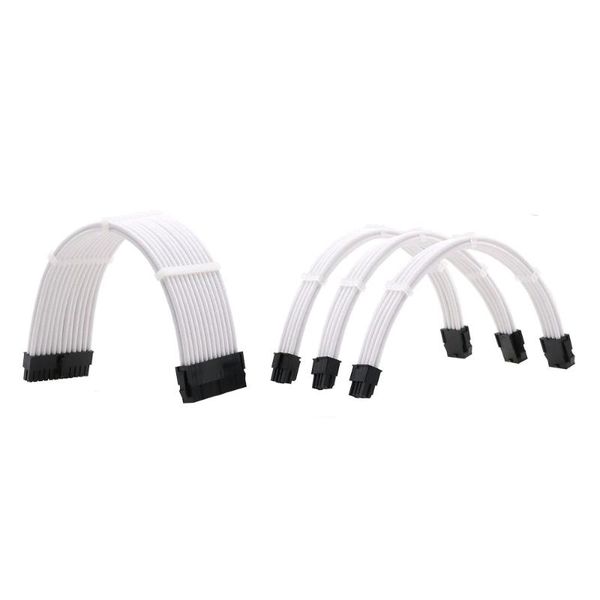 

fans & coolings 4 in 1 psu atx 24pin extension cable 18awg gpu 8pin/cpu 8pin power cord kits for computer pc case 300mm 10 colors