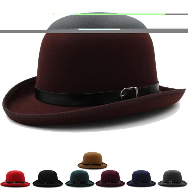 

wide brim hats men women oval classical bowler retro roll rim caps sunhat party street style winter outdoor size us 7 3/8 uk, Blue;gray