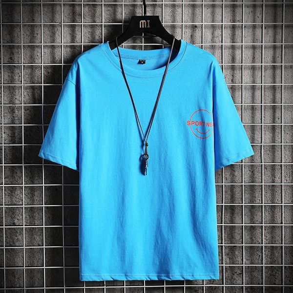 

men's t-shirts summer 2021 fashion casual breathable short hip hop brand cotton sleeve t-shirt, White;black