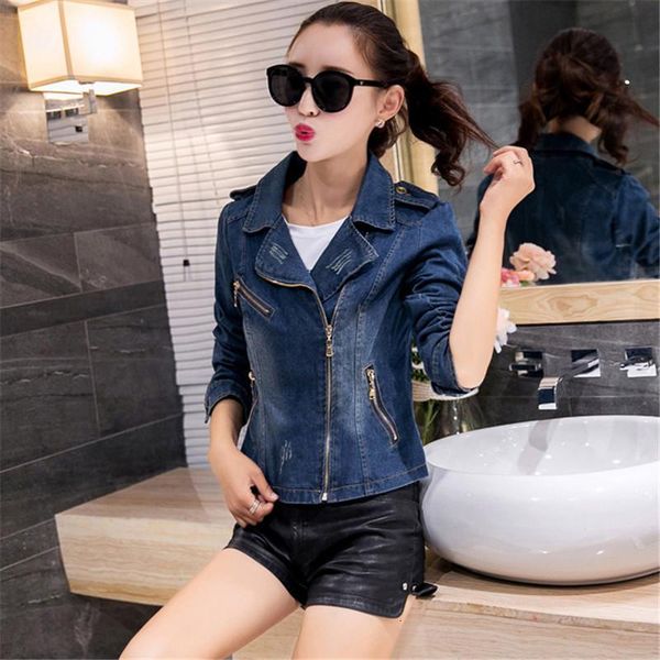 

women's jackets autumn women denim jacket long sleeve casual jeans female short coat fashion slim outerwear feminine clothing p764, Black;brown