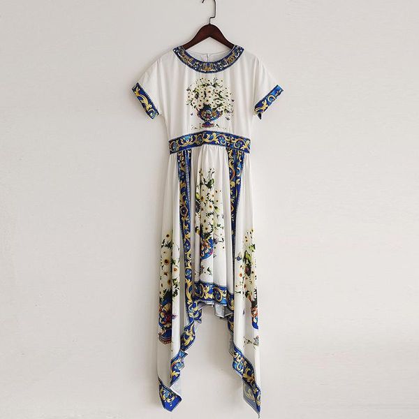 

casual dresses fashion women summer runway 2021 luxury beading diamonds sleeveless flower print long party irregular dress, Black;gray