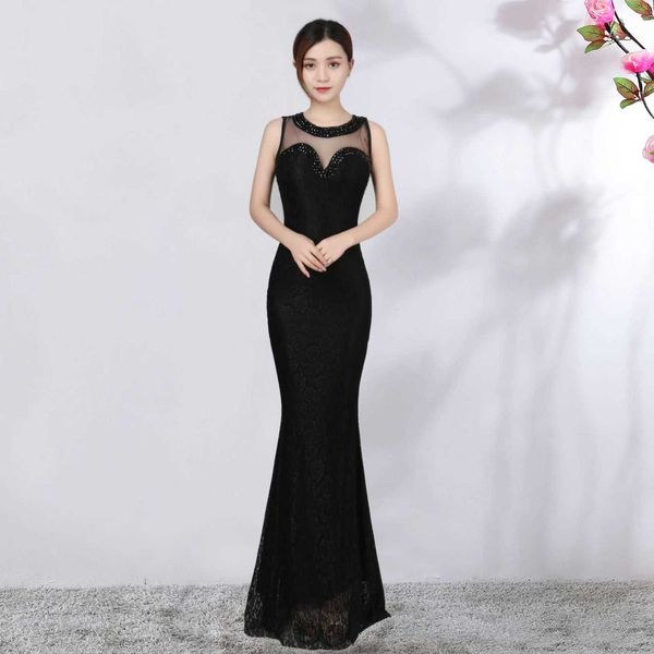 

luxury evening dress 8199# bride toast bra fashion fishtail red wedding evening long, Black;gray