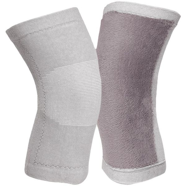 

pair cycling knee warmer thick plus velvet mtb bike bicycle legwarmers winter knees joint pain arthritis elbow & pads, Black;gray