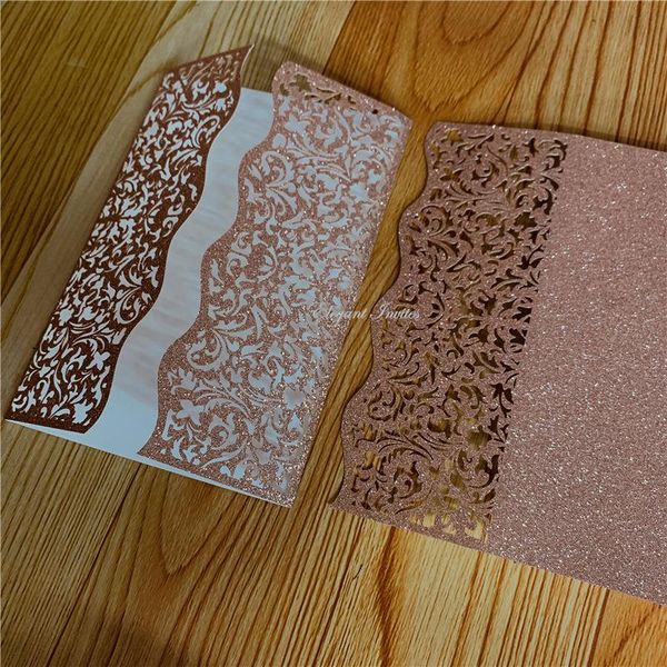 

greeting cards glitter ipone gold laser cut wedding invitation card with envelope and belly band for quinceane bridal shower birthday