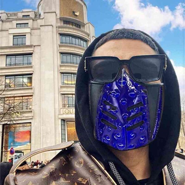 

riding design mask washable reusable mesh red mask space layer leather mask io2i