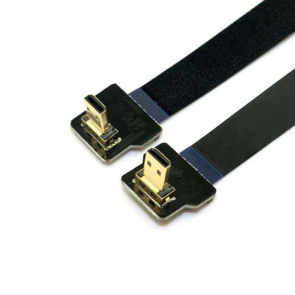 

audio cables & connectors 0.1m 0.2m 90 degree down angled fpv micro male to fpc flat cable for , hero 4, gh4, bmpcc, a5000, a6000