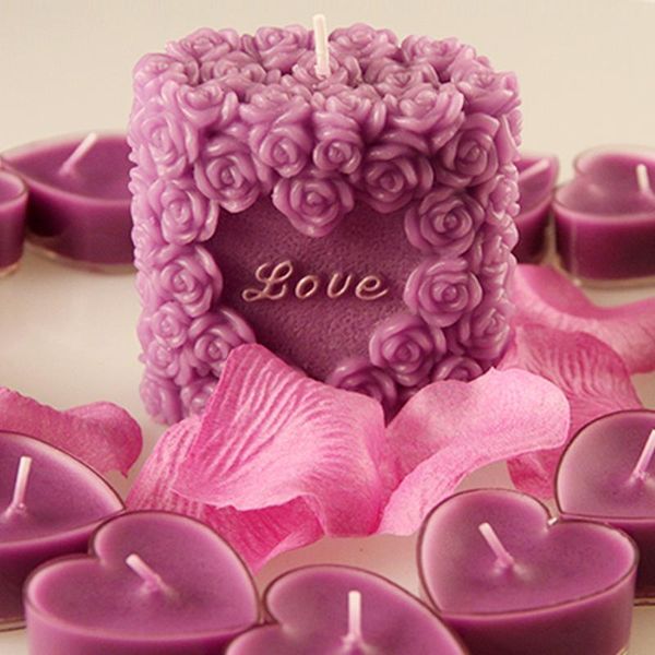 

craft tools rose heart silicone candle mold handmade valentine love gift mould