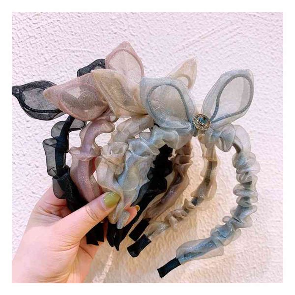 

barrettes hairpin korean ogan yarn fairy sen series rhinestone zircon super small ear hair binding hoop wide edge hair pressing head jewelry, Golden;silver