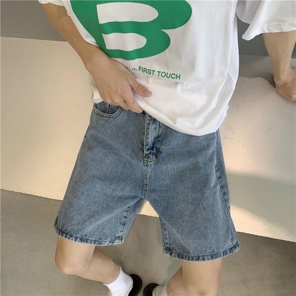 

men's shorts summer 2021 loose thin jeans straight leg casual cant, White;black