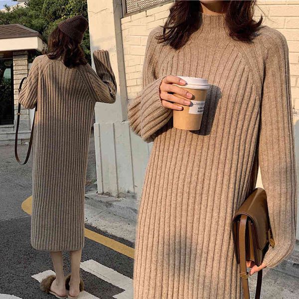 

2021 fashion turtleneck women's jumper dress 313, Black;gray
