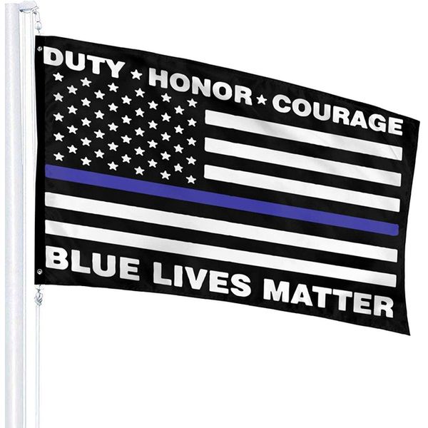 Bandiere 3X5 Thin Blue Line Black Lives Matter, stampa digitale in poliestere 100D da appendere, tutti i paesi, doppie cuciture