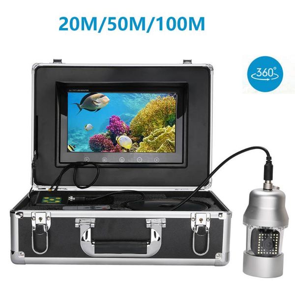 

fish finder 9" underwater fishing camera 360Â° panning cam video for 38 led light