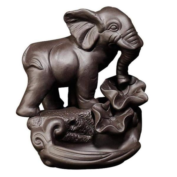 

ganesha elephant god buddha statues backflow incense burner, smoke waterfall holder, office teahouse decor fragrance lamps