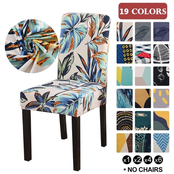 

1/2/4/6pcs printing stretch chair cover big elastic seat covers painting slipcovers restaurant banquet el home