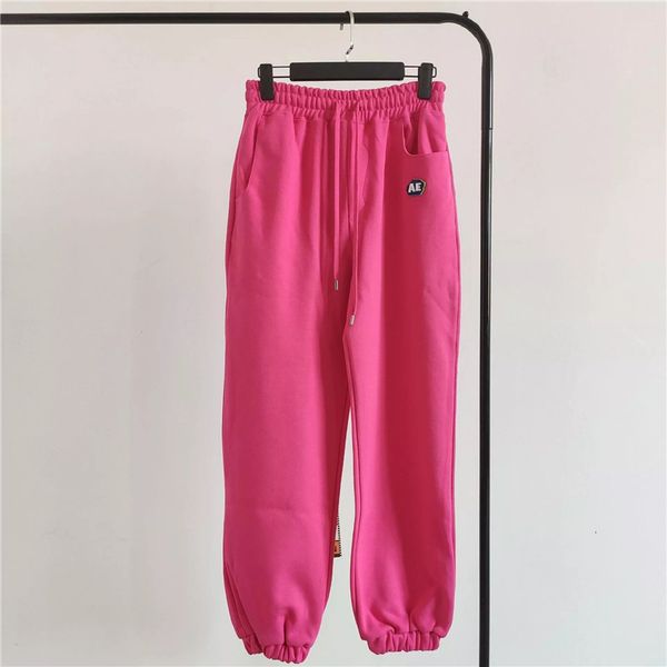 

men's pants aderor embroidered sweatpants grip error soon female solid of fleece joggers back pocket 20fw, Black
