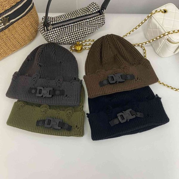 

factory wholesale 50% off korean knitted wool hat female autumn and winter fried street hole melon skin male ins hip hop cold landlord dvui, Blue;gray