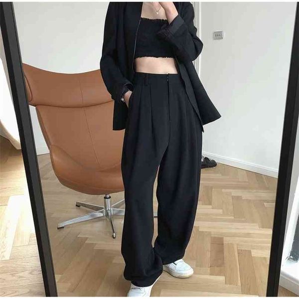 

woman classic long trousers black and jeans colors 210809, Blue