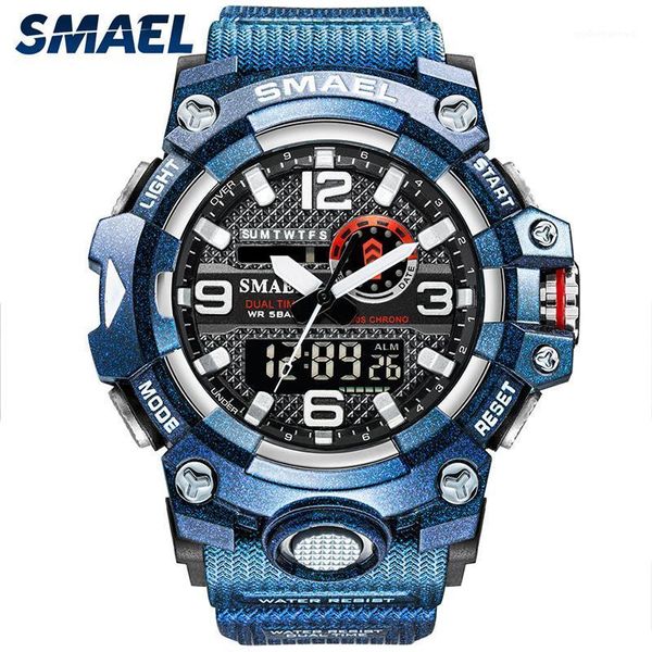 

wristwatches smael colorful men watch outdoor sports men's watches 50m waterproof multifunctional g style male relogio masculino, Slivery;brown