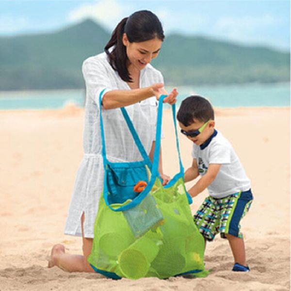 

children sand away protable large mesh bag beach baby toys clothes towel kids digging tool storage bags outdoor organizers
