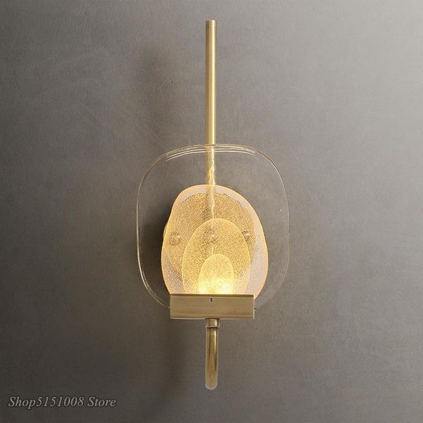 

american copper gold glass wall lamp for bedroom bedside living room corridor luxury villa led luster decor light fixtures