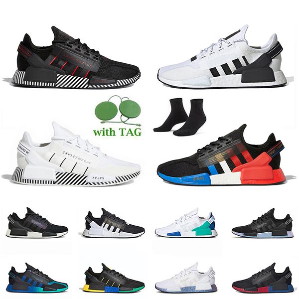 

women men nmd r1 v2 running shoes dazzle camo white mens sneakers rio de janeiro grey silver metallic trainers size 36-45