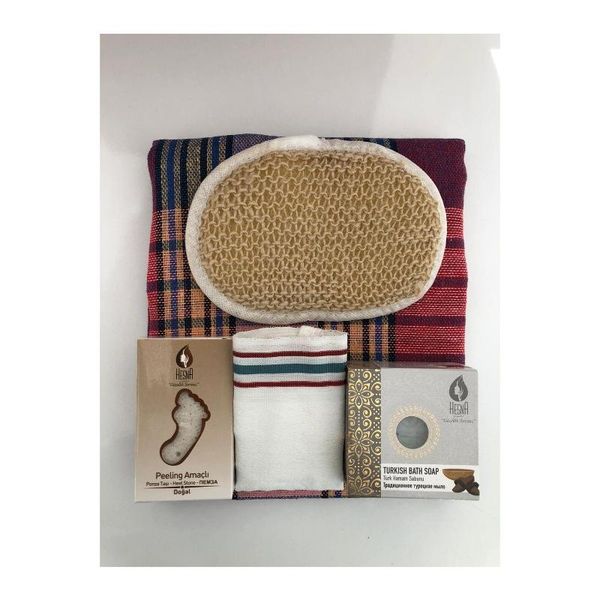 

towel oceanland turkish bath set 150 gr soap loincloth shower sponge stone colorful