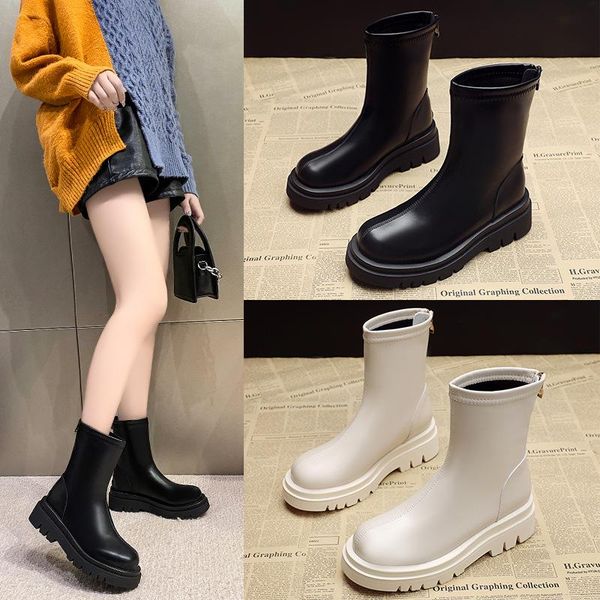 

boots beautiful women's 2021 autumn thin soft bottom fashion booties, Black